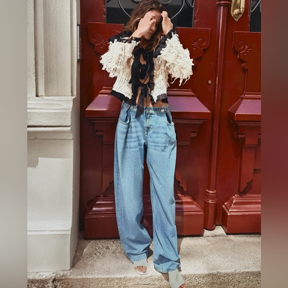 NWT Zara Loose Fit Wide Leg Z1975 Jeans Size 8 - Picture 2 of 11